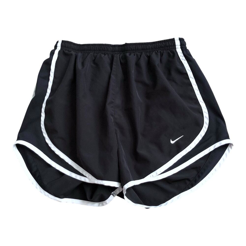 Nike Running Shorts Womens S Black White Dri-Fit Tempo Lined Athletic Workout